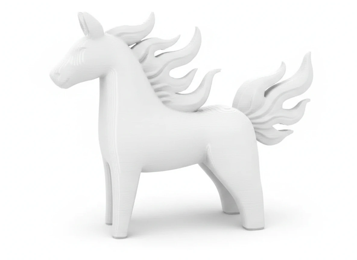 Figurină Decorativă Cal Energie Vitală Imprimată 3D - culoare white studio, produs imprimat 3D Vibecraft