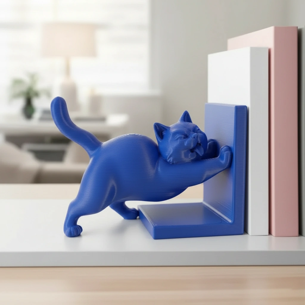 Opritor Carte Decorativ, Design Pisica Jucausa - culoare Albastru, imprimare 3D Vibecraft
