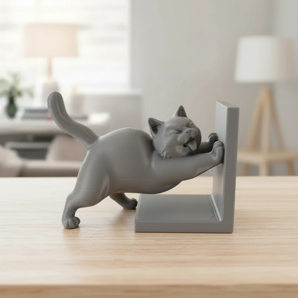 Opritor Carte Decorativ, Design Pisica Jucausa - culoare Gri, imprimare 3D Vibecraft