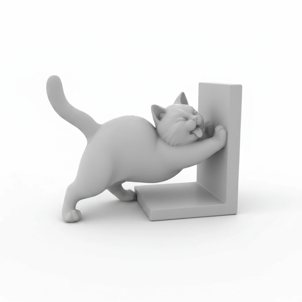 Opritor Carte Decorativ, Design Pisica Jucausa - culoare Gri, imprimare 3D Vibecraft