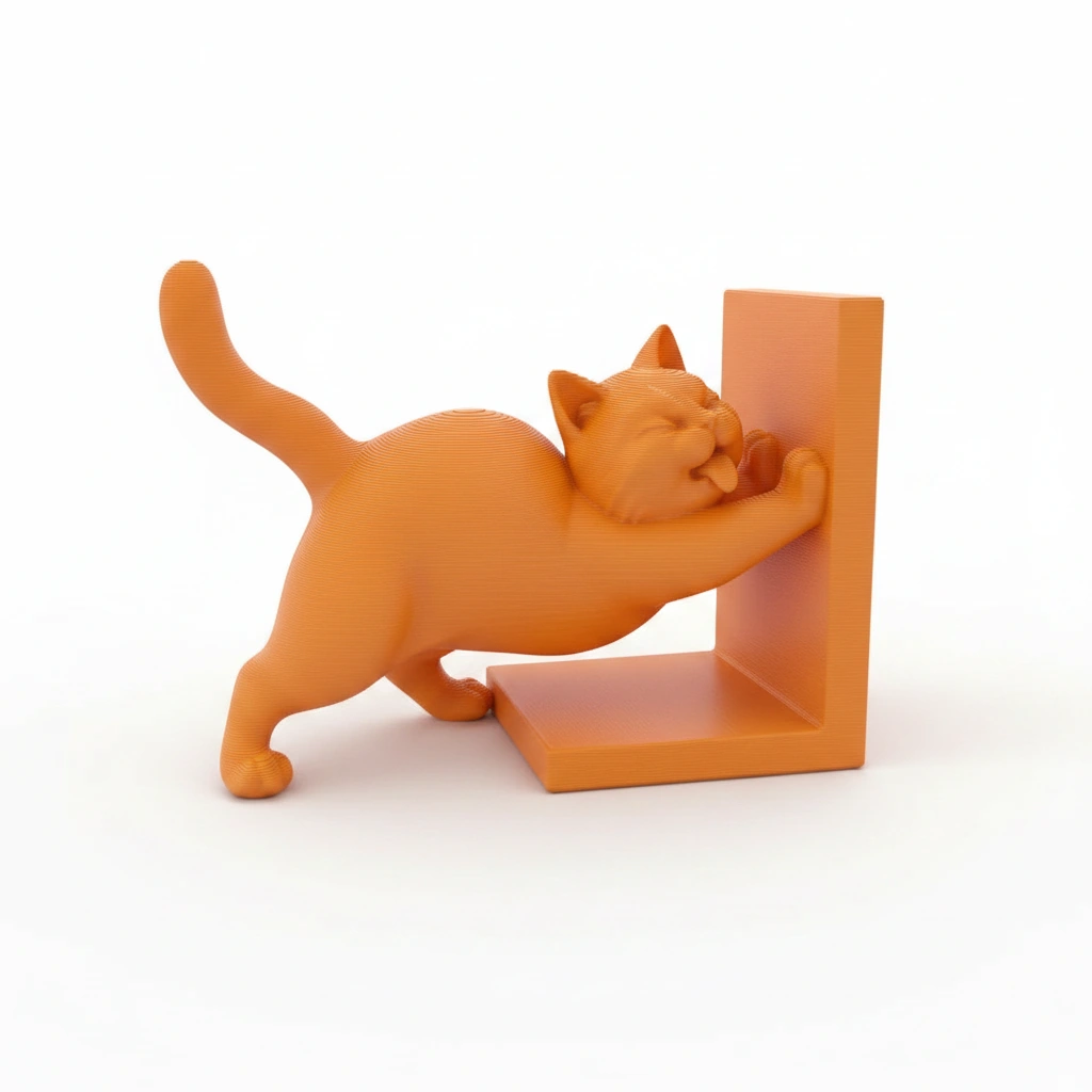 Opritor Carte Decorativ, Design Pisica Jucausa - culoare Portocaliu, imprimare 3D Vibecraft