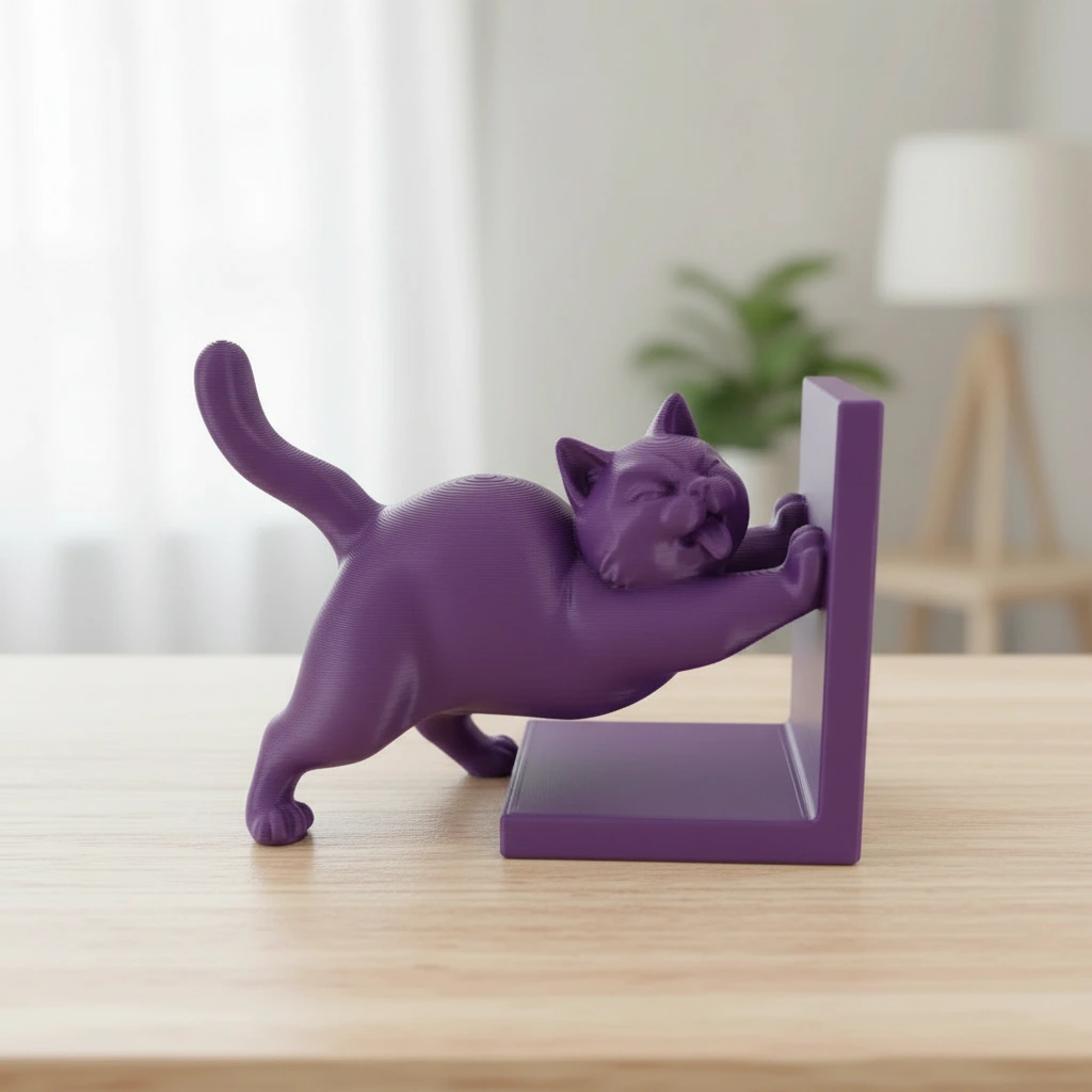 Opritor Carte Decorativ, Design Pisica Jucausa - culoare Mov, imprimare 3D Vibecraft