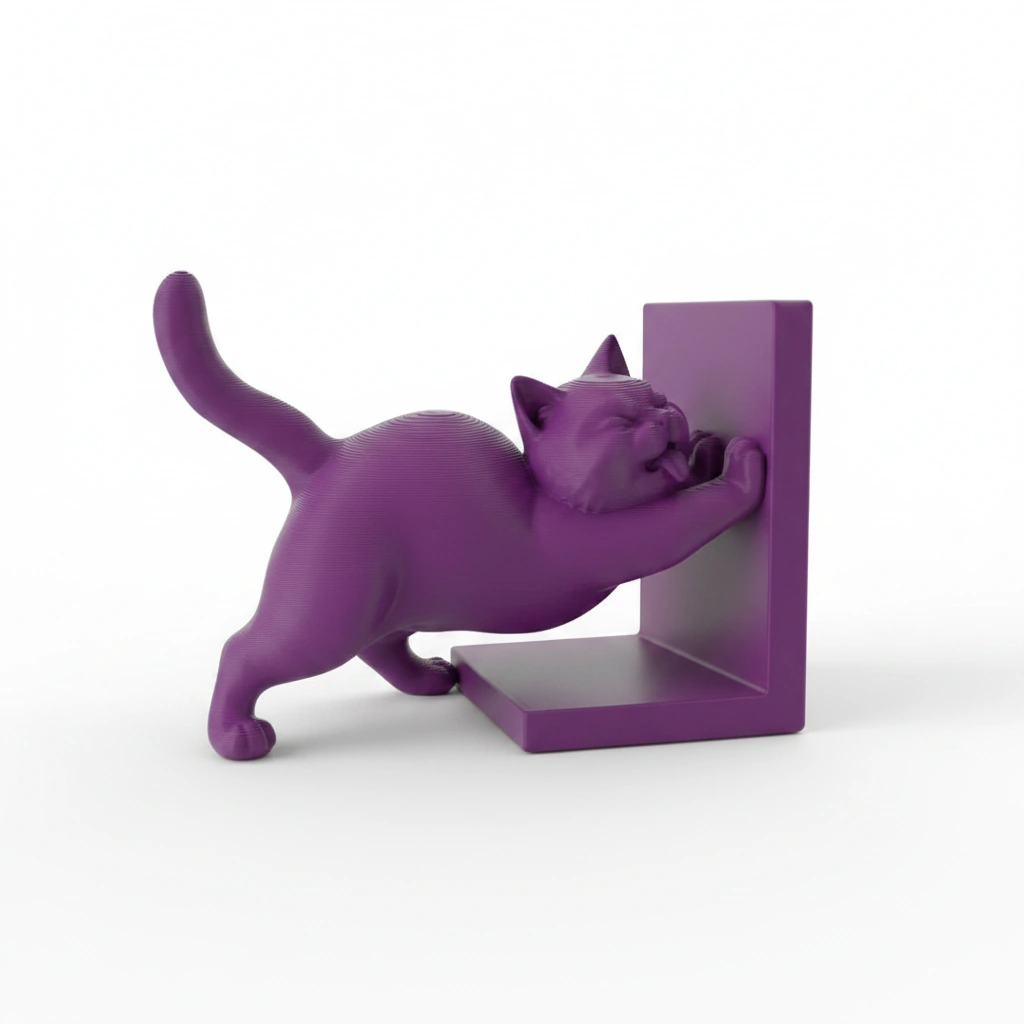 Opritor Carte Decorativ, Design Pisica Jucausa - culoare Mov, imprimare 3D Vibecraft