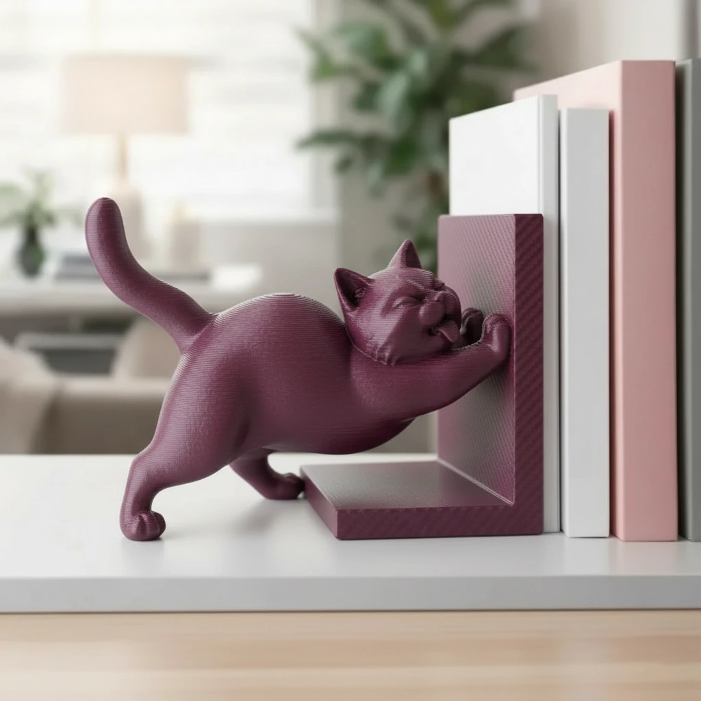 Opritor Carte Decorativ, Design Pisica Jucausa - culoare Roșu, imprimare 3D Vibecraft
