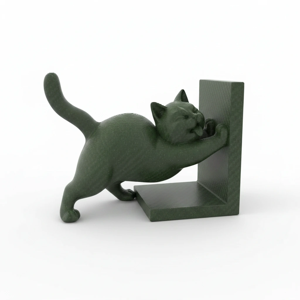 Opritor Carte Decorativ, Design Pisica Jucausa - culoare vibecraft Opritor Carte Decorativ, Design Pisica Jucausa cf olive green studio, produs imprimat 3D Vibecraft