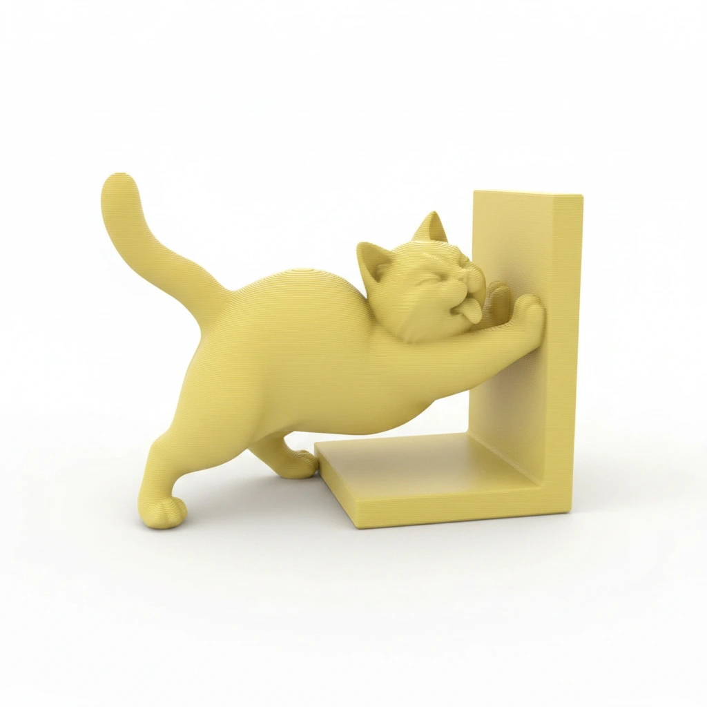 Opritor Carte Decorativ, Design Pisica Jucausa - culoare Galben, imprimare 3D Vibecraft