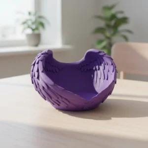 Vas Decorativ Suport Obiecte Mici Design Aripa de Inger - culoare Mov, imprimare 3D Vibecraft