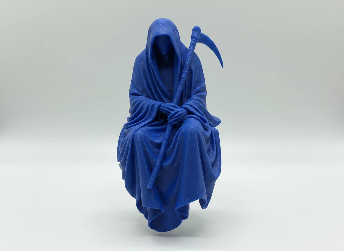 Figurină Decorativă Coasa Morții Imprimată 3D pentru Raft sau Birou 10cm - culoare Albastru, imprimare 3D Vibecraft