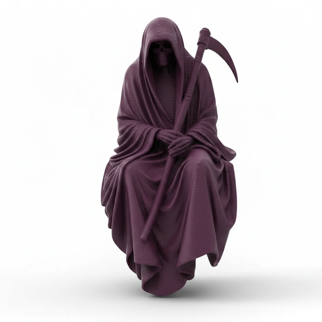 Figurină Decorativă Coasa Morții Imprimată 3D pentru Raft sau Birou 10cm - Purple red compozit fibra de carbon, imprimare 3D Vibecraft