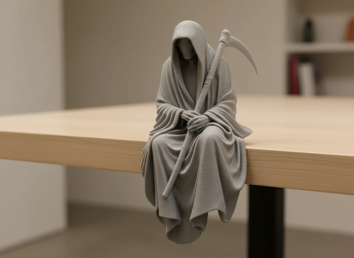 Figurină Decorativă Coasa Morții Imprimată 3D pentru Raft sau Birou 10cm - culoare Gri, imprimare 3D Vibecraft