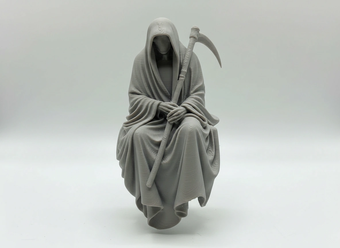 Figurină Decorativă Coasa Morții Imprimată 3D pentru Raft sau Birou 10cm - culoare Gri, imprimare 3D Vibecraft