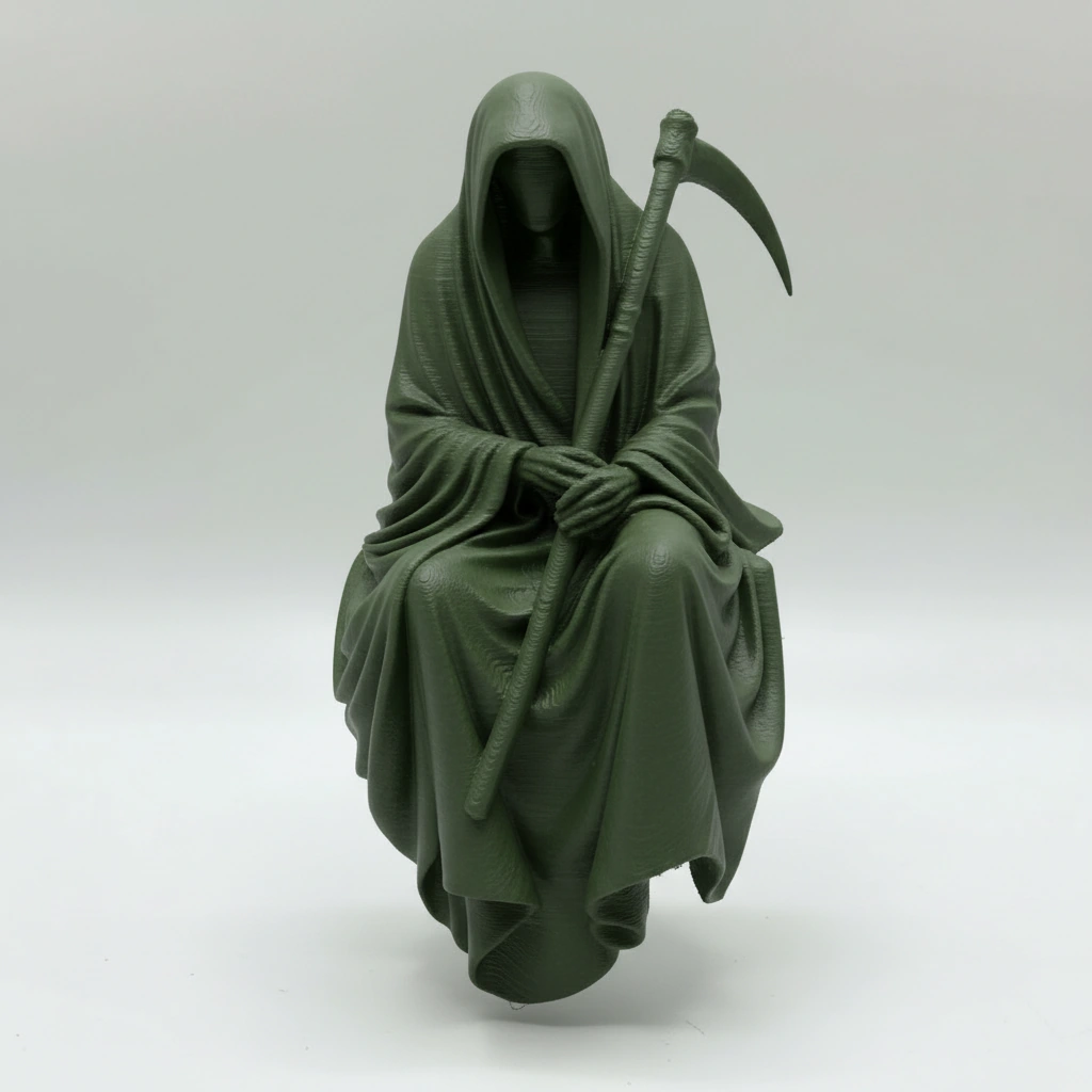 Figurină Decorativă Coasa Morții Imprimată 3D pentru Raft sau Birou 10cm - culoare Verde, imprimare 3D Vibecraft