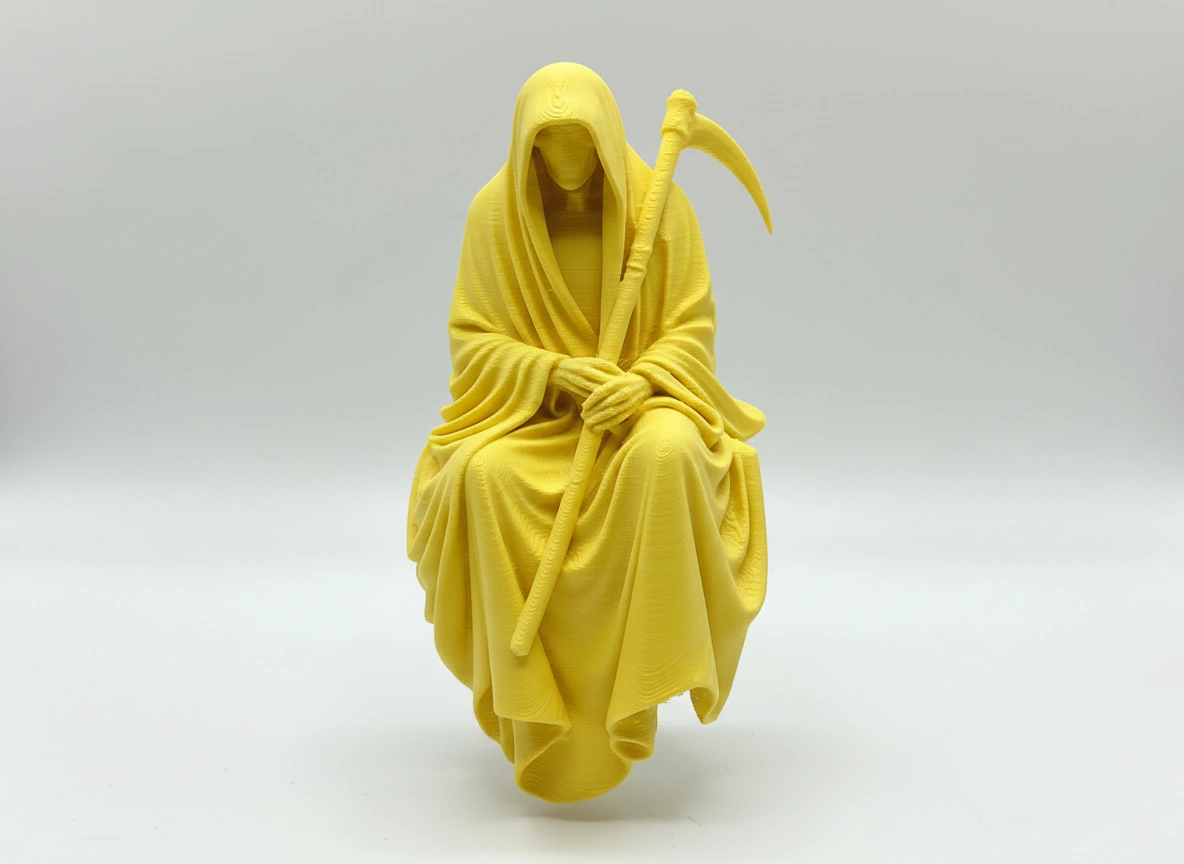 Figurină Decorativă Coasa Morții Imprimată 3D pentru Raft sau Birou 10cm - culoare Galben, imprimare 3D Vibecraft