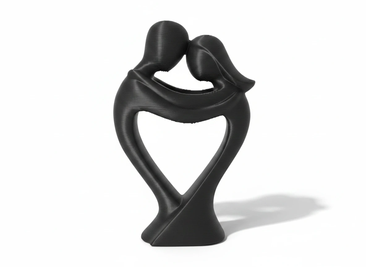 Figurină Decorativă Cuplu Îmbrățișat Iubire Modernă - culoare black studio, produs imprimat 3D Vibecraft