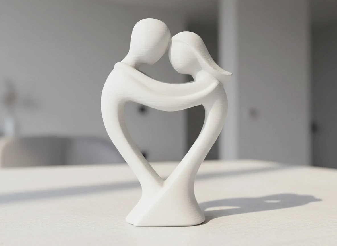 Figurină Decorativă Cuplu Îmbrățișat Iubire Modernă - culoare white scene, produs imprimat 3D Vibecraft