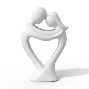 Figurină Decorativă Cuplu Îmbrățișat Iubire Modernă - culoare white studio, produs imprimat 3D Vibecraft
