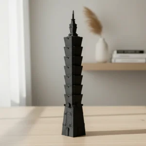 Model Miniatura Taipei 101, Obiect Decorativ Imprimat 3D - Negru compozit fibra de carbon, imprimare 3D Vibecraft