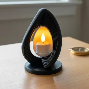 Mini Lampă de veghe LED decorativă, sculptură luminoasă, pentru ambient relaxant - culoare black scene, produs imprimat 3D Vibecraft