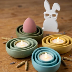 Mini Lampă de veghe LED decorativă, sculptură luminoasă, pentru ambient relaxant - culoare white scene, produs imprimat 3D Vibecraft