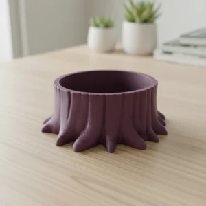 Vas Decorativ Butuc Copac, Imprimare 3D, 15cm - culoare vibecraft Vas Decorativ Butuc Copac, Imprimare 3D, 15cm cf purple red lifestyle, produs imprimat 3D Vibecraft