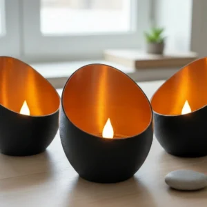 Mini Lampă de veghe decorativă cu LED, pentru ambianță relaxantă - Negru compozit mat, imprimare 3D Vibecraft