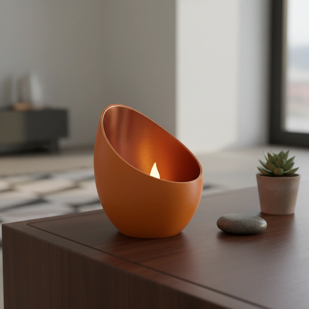 Mini Lampă de veghe decorativă cu LED, pentru ambianță relaxantă - culoare Portocaliu, imprimare 3D Vibecraft