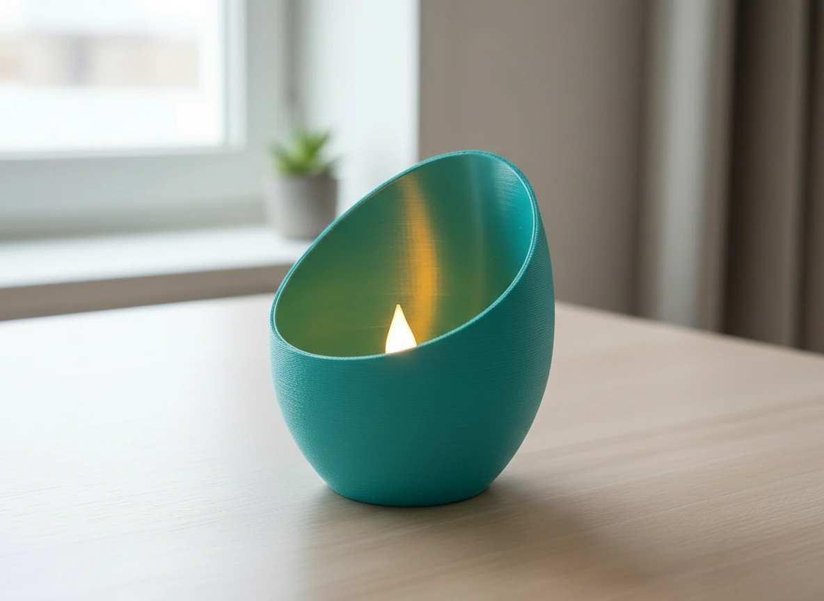 Mini Lampă de veghe decorativă cu LED, pentru ambianță relaxantă - culoare Albastru verzui, imprimare 3D Vibecraft