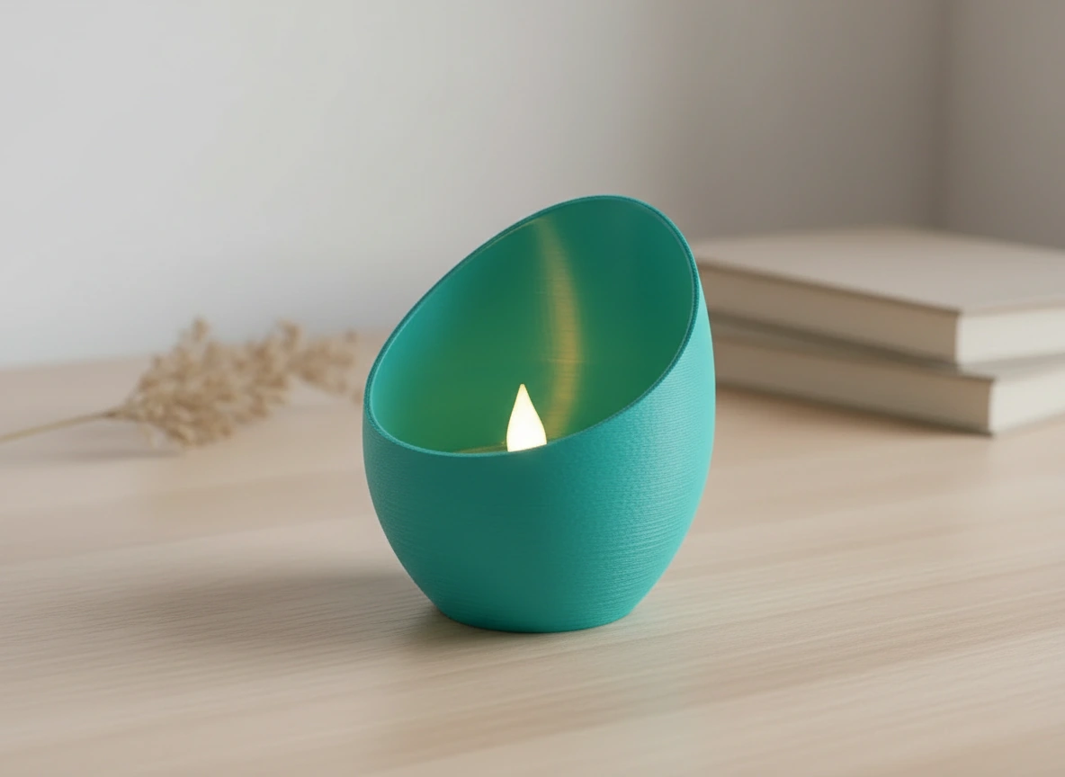 Mini Lampă de veghe decorativă cu LED, pentru ambianță relaxantă - culoare Albastru verzui, imprimare 3D Vibecraft