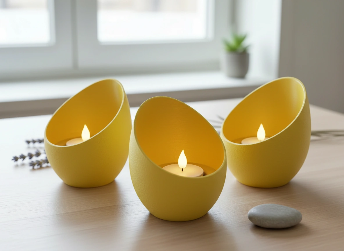 Mini Lampă de veghe decorativă cu LED, pentru ambianță relaxantă - culoare Galben, imprimare 3D Vibecraft