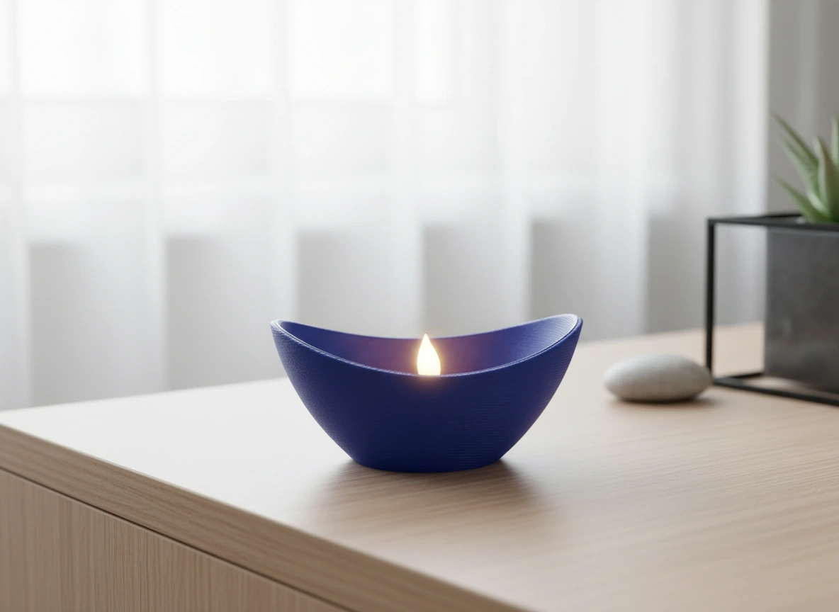 Mini Lampă de veghe LED decorativă cu design minimalist, imprimată 3D - culoare Albastru, imprimare 3D Vibecraft