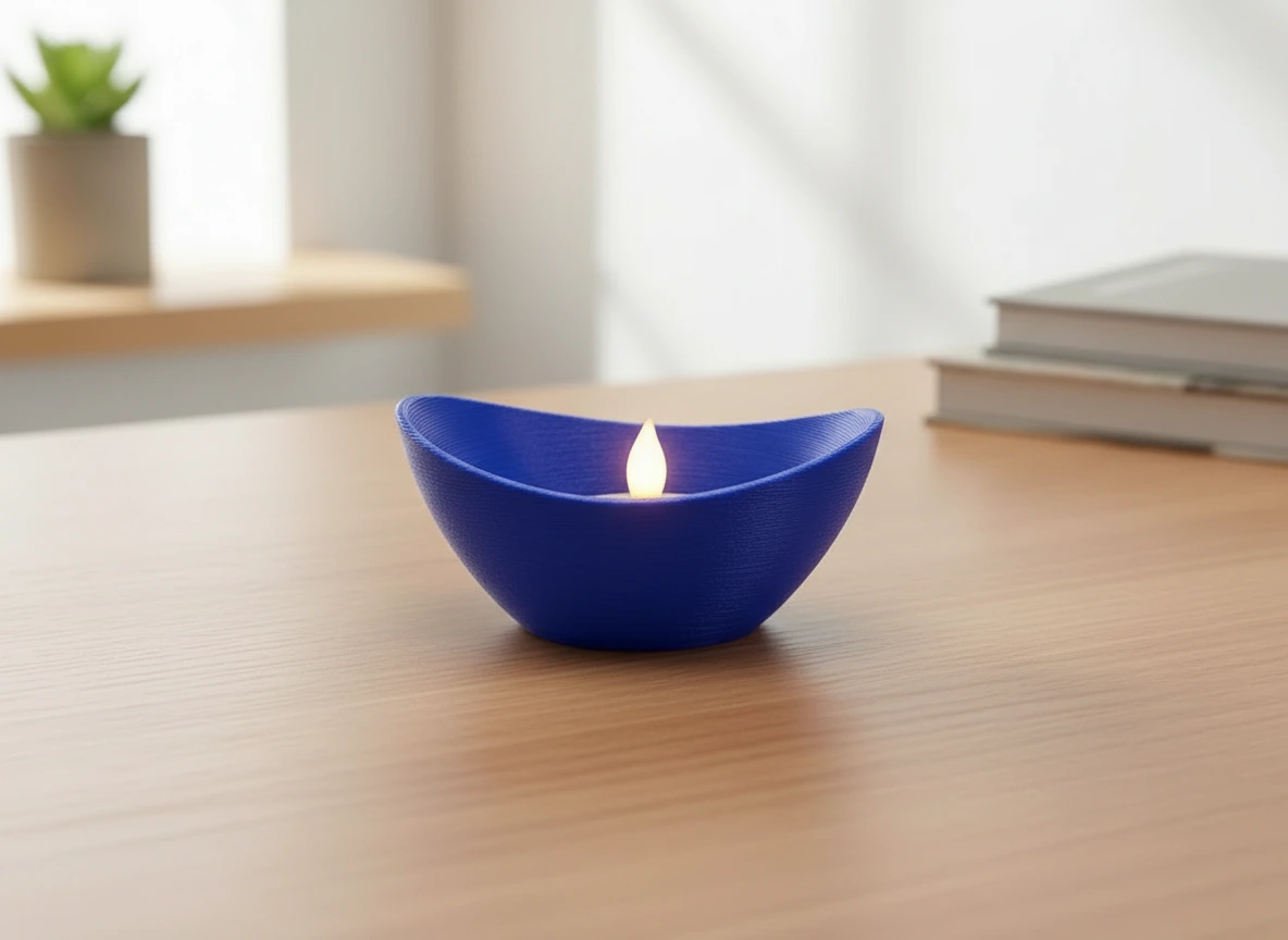 Mini Lampă de veghe LED decorativă cu design minimalist, imprimată 3D - culoare Albastru, imprimare 3D Vibecraft