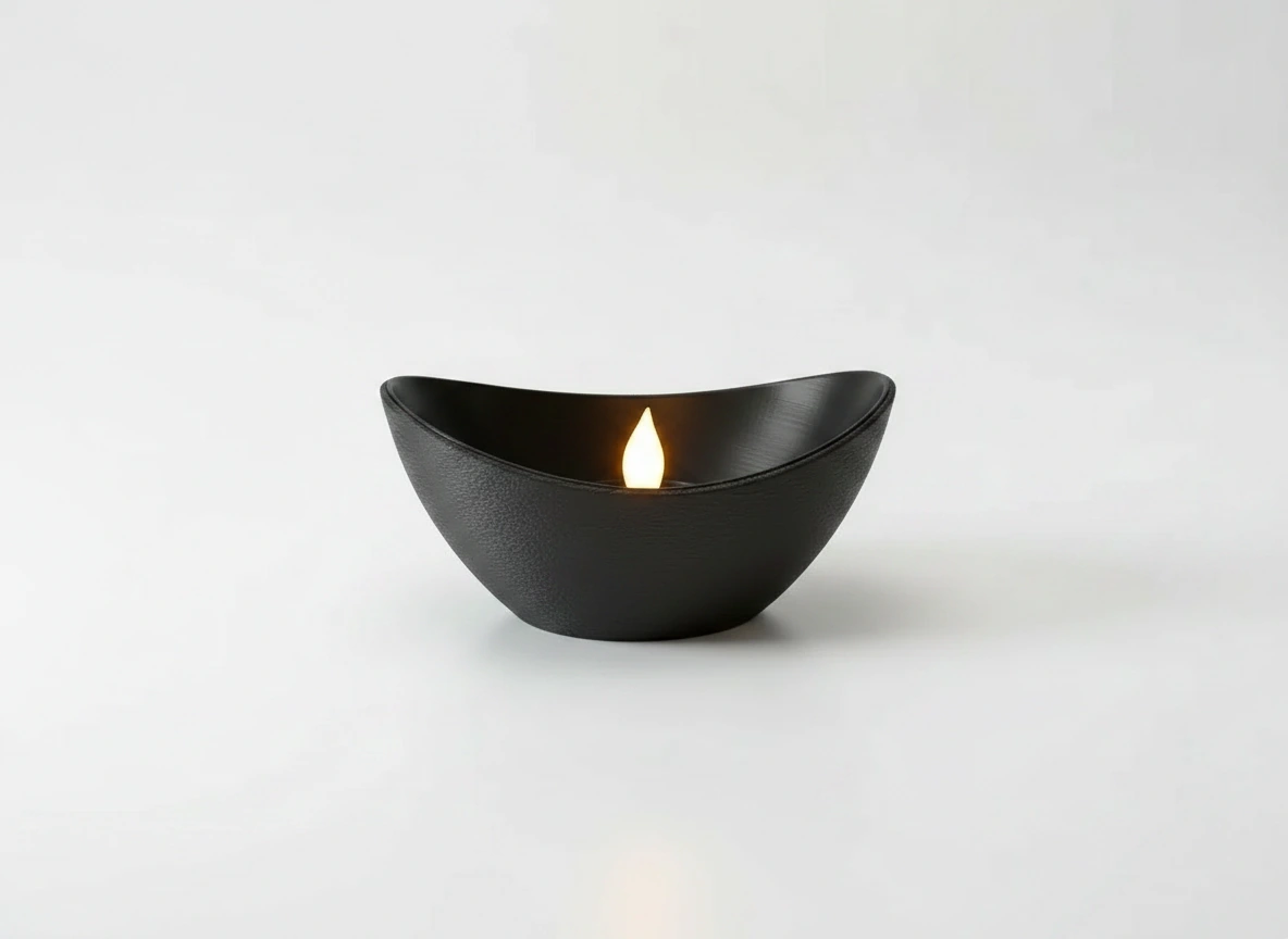 Mini Lampă de veghe LED decorativă cu design minimalist, imprimată 3D - Negru compozit mat, imprimare 3D Vibecraft