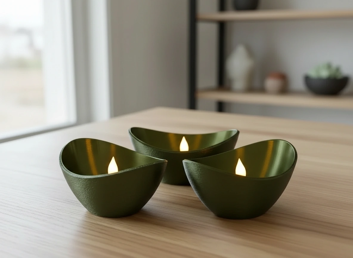 Mini Lampă de veghe LED decorativă cu design minimalist, imprimată 3D - culoare Verde, imprimare 3D Vibecraft