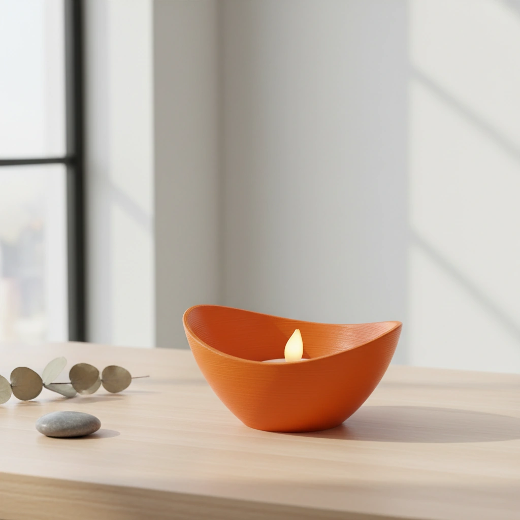 Mini Lampă de veghe LED decorativă cu design minimalist, imprimată 3D - culoare Portocaliu, imprimare 3D Vibecraft