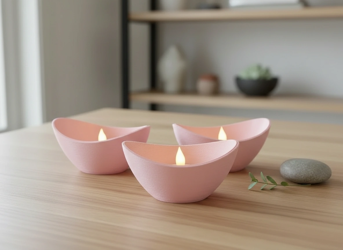 Mini Lampă de veghe LED decorativă cu design minimalist, imprimată 3D - culoare Roz, imprimare 3D Vibecraft