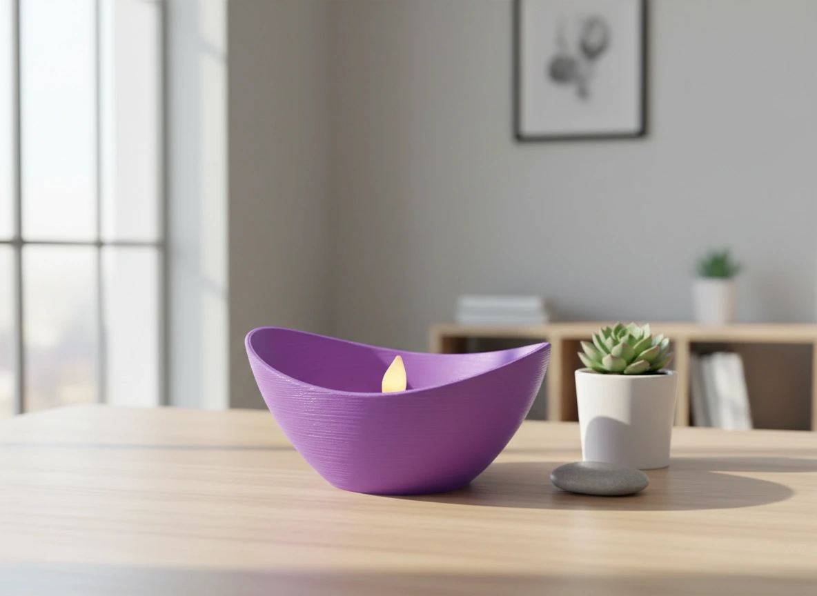 Mini Lampă de veghe LED decorativă cu design minimalist, imprimată 3D - culoare Mov, imprimare 3D Vibecraft