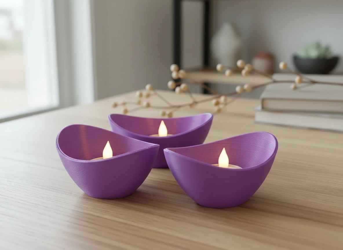 Mini Lampă de veghe LED decorativă cu design minimalist, imprimată 3D - culoare Mov, imprimare 3D Vibecraft
