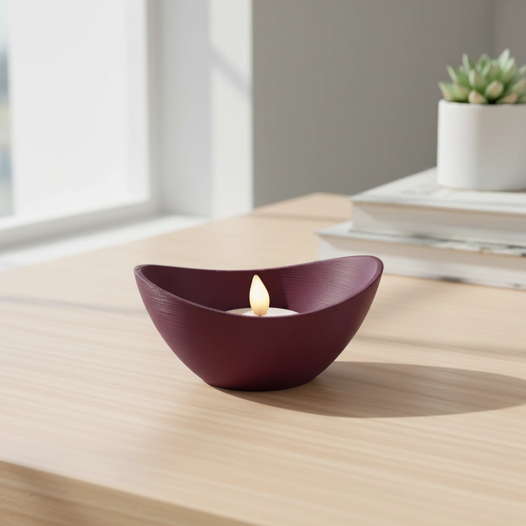 Mini Lampă de veghe LED decorativă cu design minimalist, imprimată 3D - culoare Roșu, imprimare 3D Vibecraft