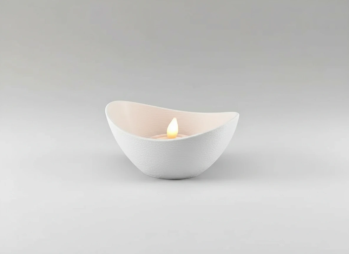 Mini Lampă de veghe LED decorativă cu design minimalist, imprimată 3D - culoare white studio, produs imprimat 3D Vibecraft