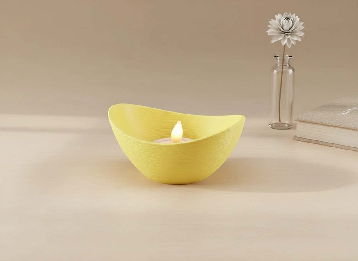 Mini Lampă de veghe LED decorativă cu design minimalist, imprimată 3D - culoare Galben, imprimare 3D Vibecraft