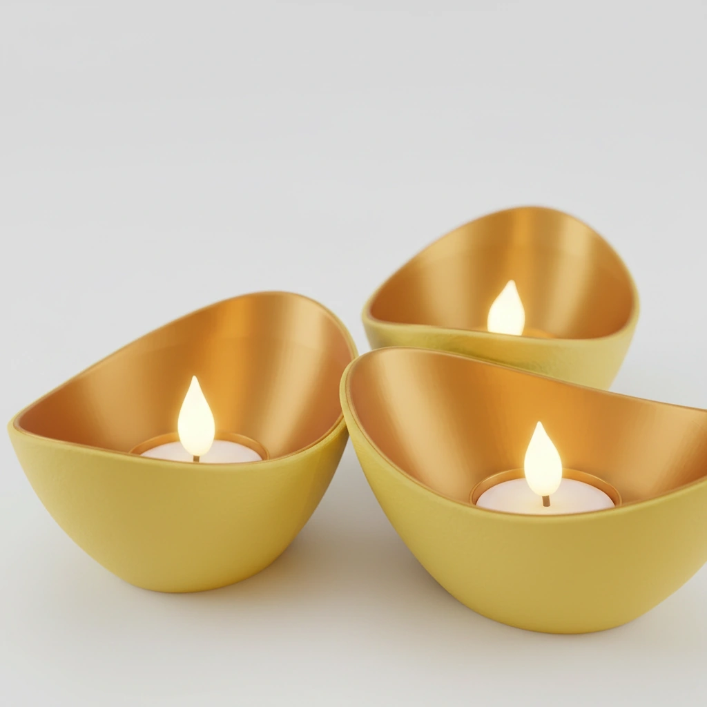 Mini Lampă de veghe LED decorativă cu design minimalist, imprimată 3D - culoare Galben, imprimare 3D Vibecraft
