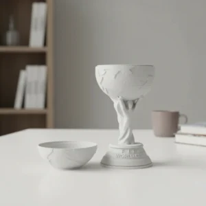 Recipient Trofeu FIFA World Cup Imprimat 3D - Suvenir Decorativ și Organizator - culoare white scene, produs imprimat 3D Vibecraft