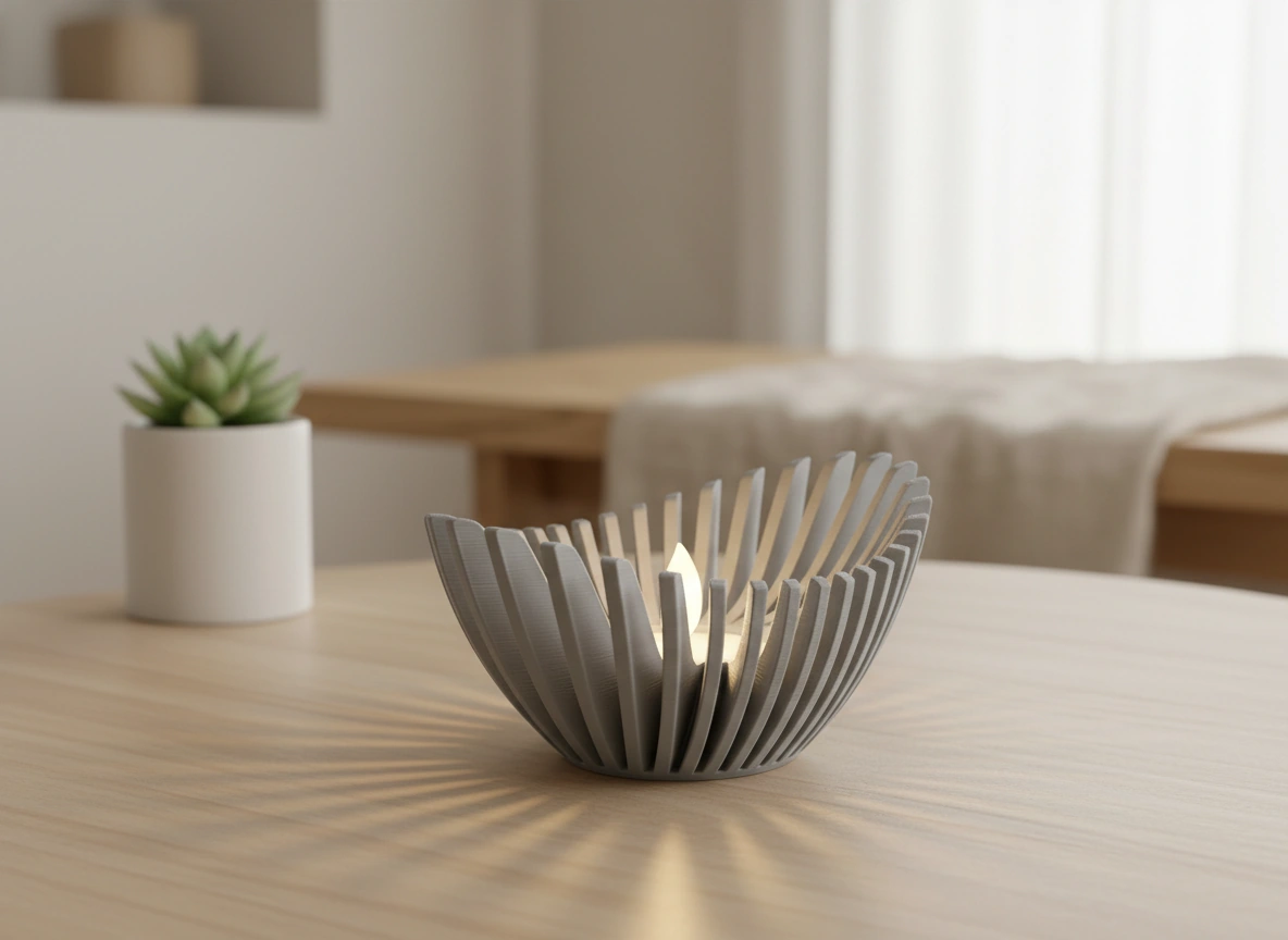 Mini Lampă de veghe LED decorativă cu design geometric modern - culoare Gri, imprimare 3D Vibecraft