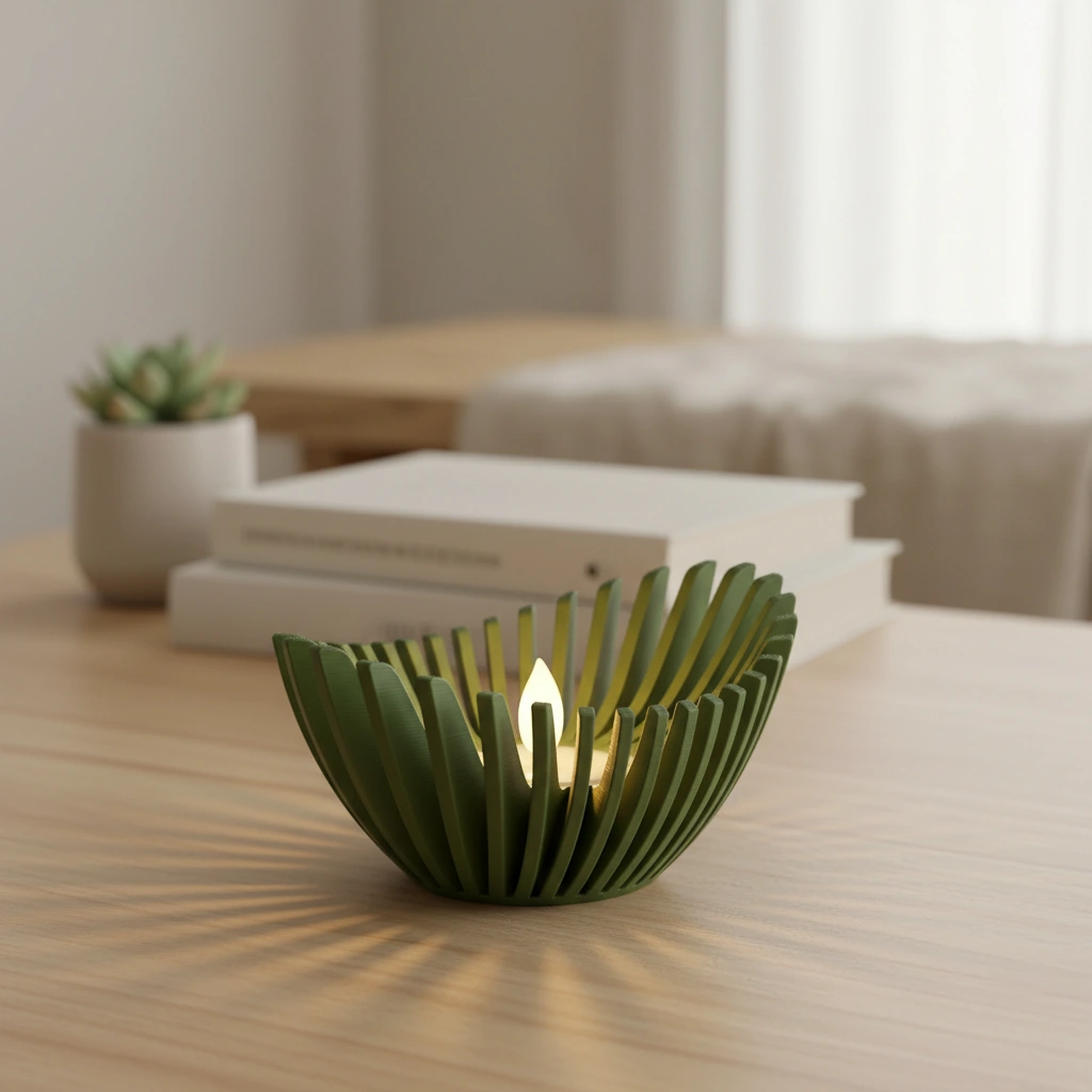 Mini Lampă de veghe LED decorativă cu design geometric modern - culoare Verde, imprimare 3D Vibecraft