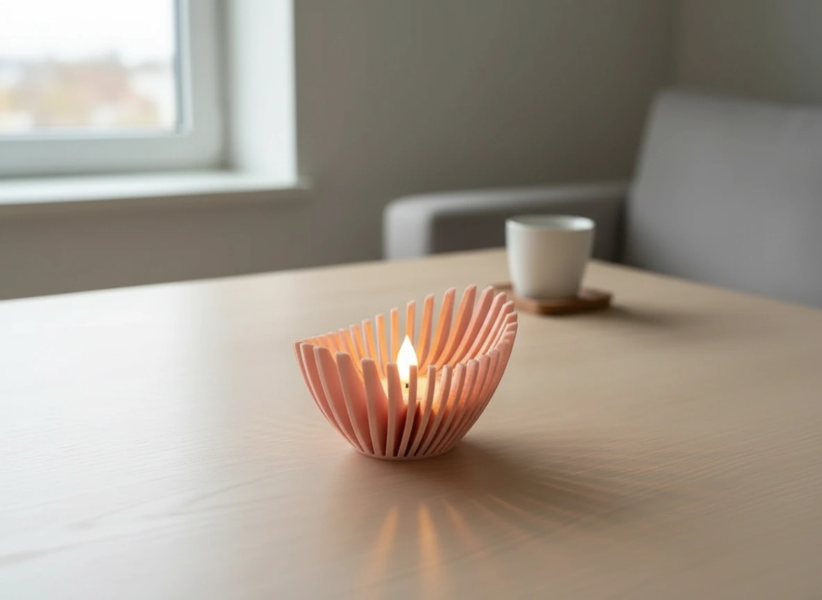 Mini Lampă de veghe LED decorativă cu design geometric modern - culoare Roz, imprimare 3D Vibecraft