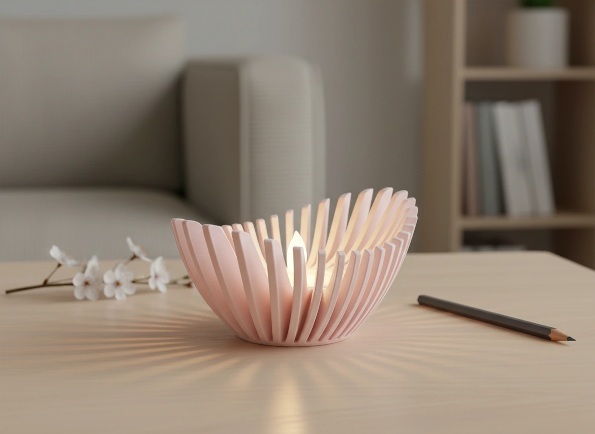 Mini Lampă de veghe LED decorativă cu design geometric modern - culoare Roz, imprimare 3D Vibecraft