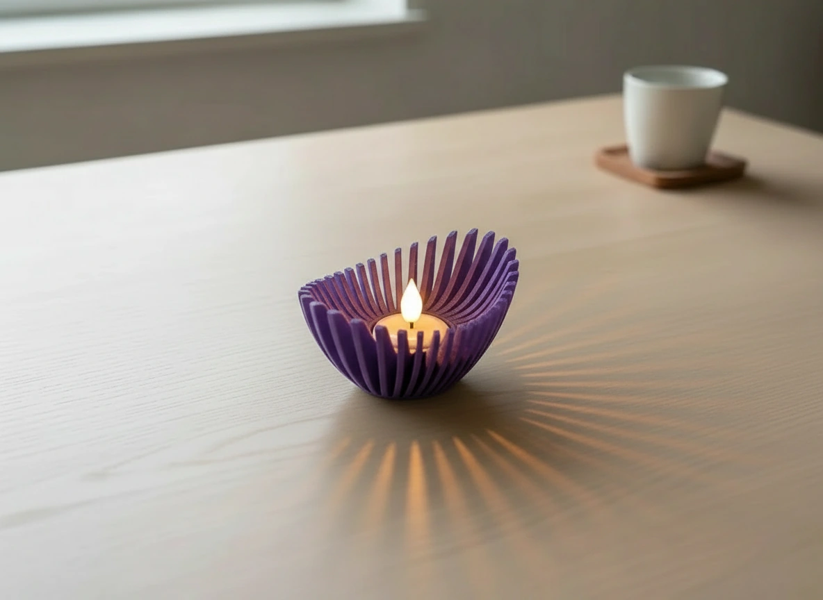 Mini Lampă de veghe LED decorativă cu design geometric modern - culoare Mov, imprimare 3D Vibecraft