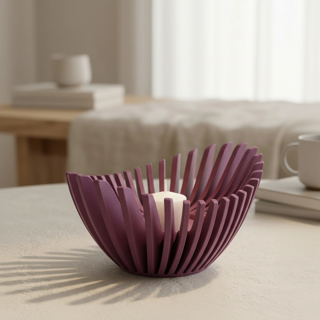 Mini Lampă de veghe LED decorativă cu design geometric modern - culoare Roșu, imprimare 3D Vibecraft