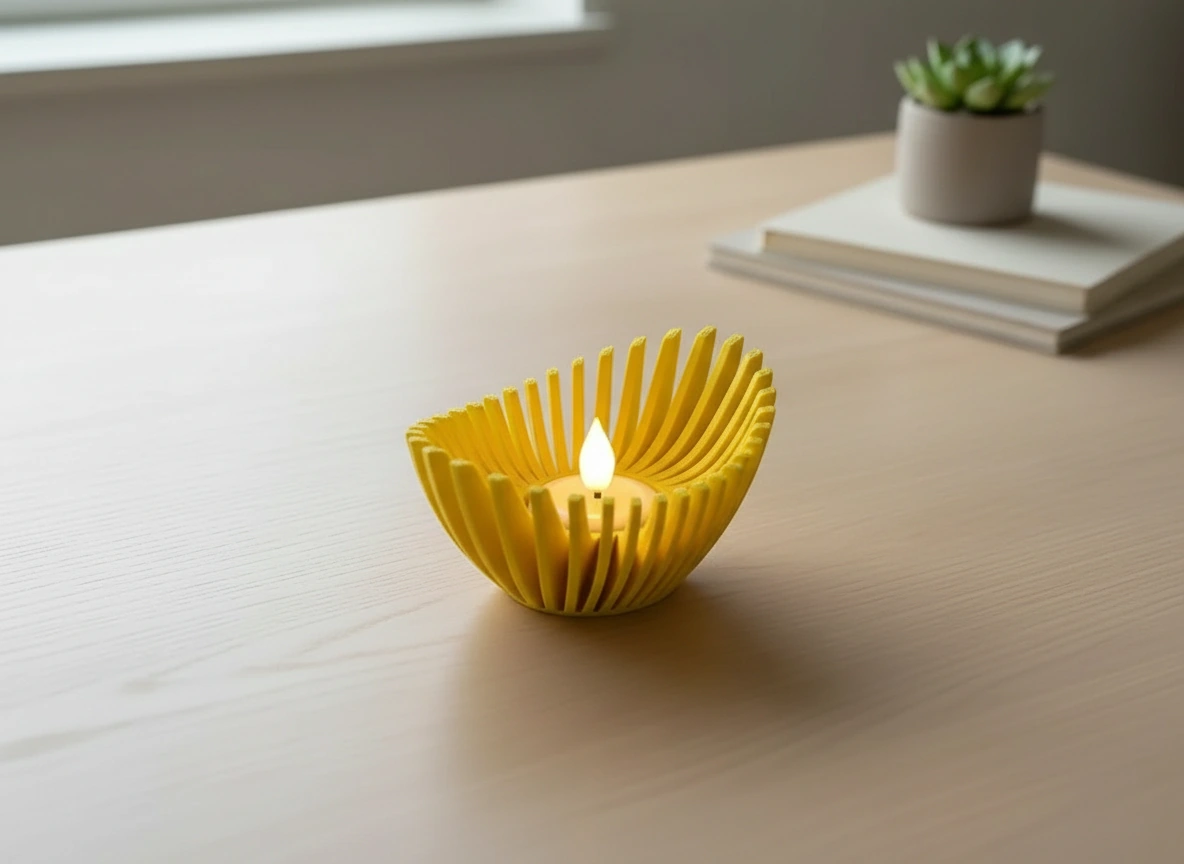 Mini Lampă de veghe LED decorativă cu design geometric modern - culoare Galben, imprimare 3D Vibecraft