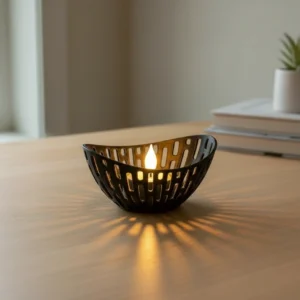Mini Lampă de veghe LED decorativă cu model abstract pentru ambianță - Negru compozit fibra de carbon, imprimare 3D Vibecraft
